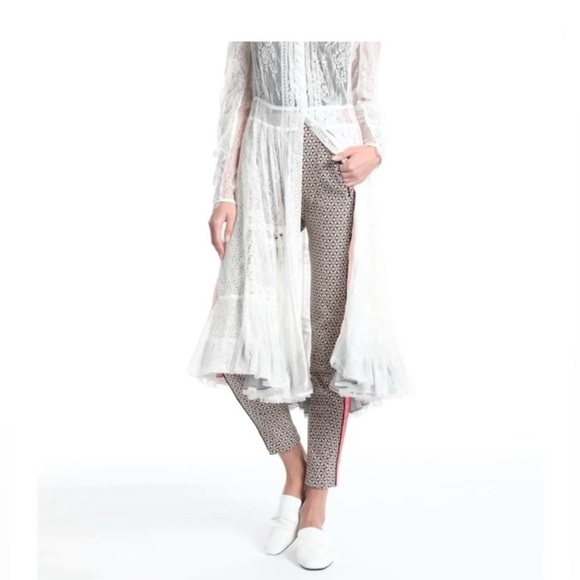 Byron Lars Pants - Byron Lars In Ernst - Geometric Pattern Pants with Pink Accents